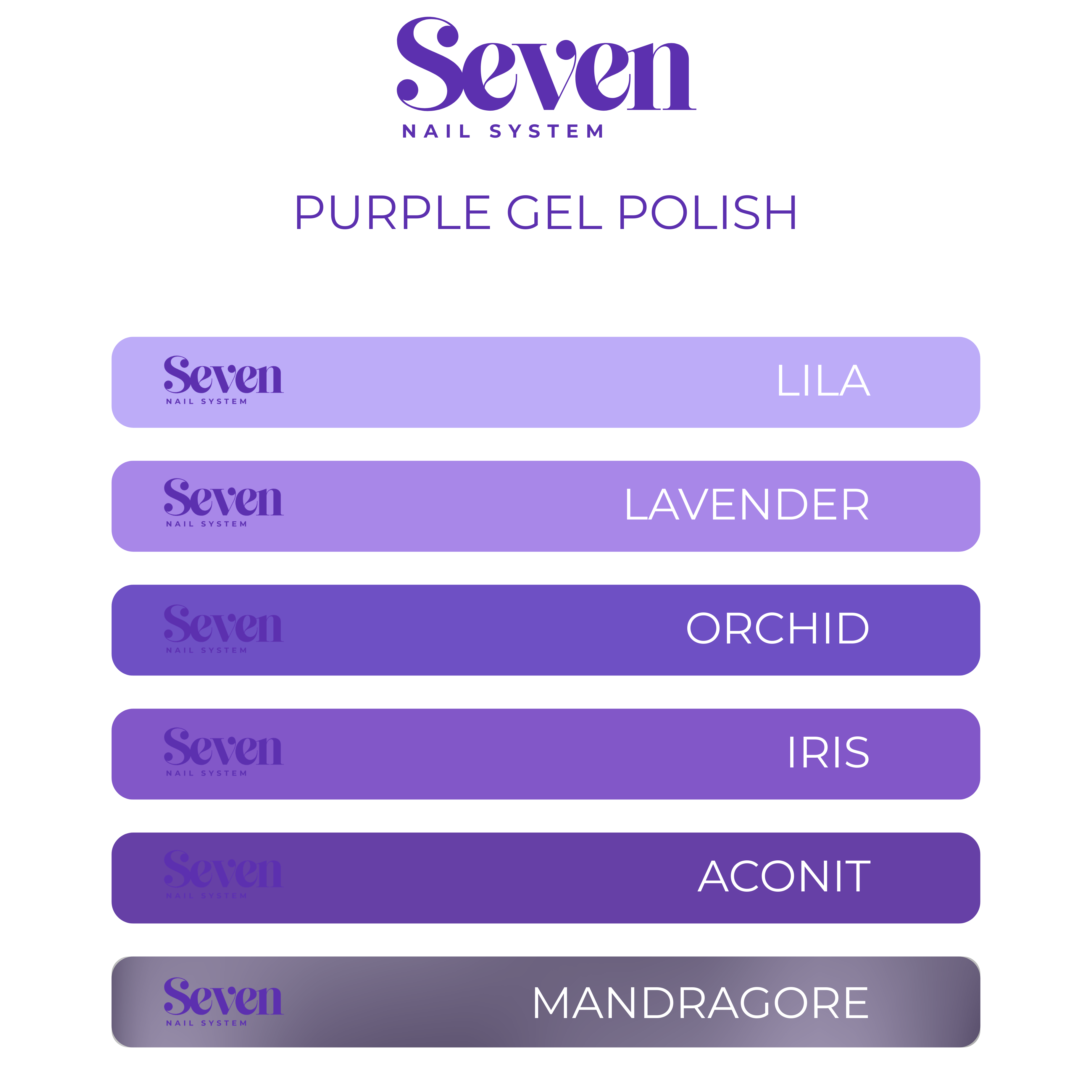 Lot de 6 vernis violets + Sticker offert